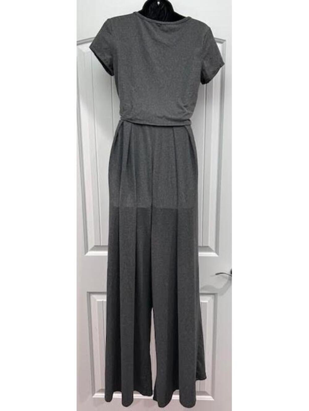 🩶 YMI Grey Cropped Wide Leg Loungewear Set — Size Small - Picture 3 of 7